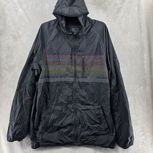 Vintage Oakley Nylon Lined Windbreaker Hooded Zip Jacket Men's Black ‎ XXL